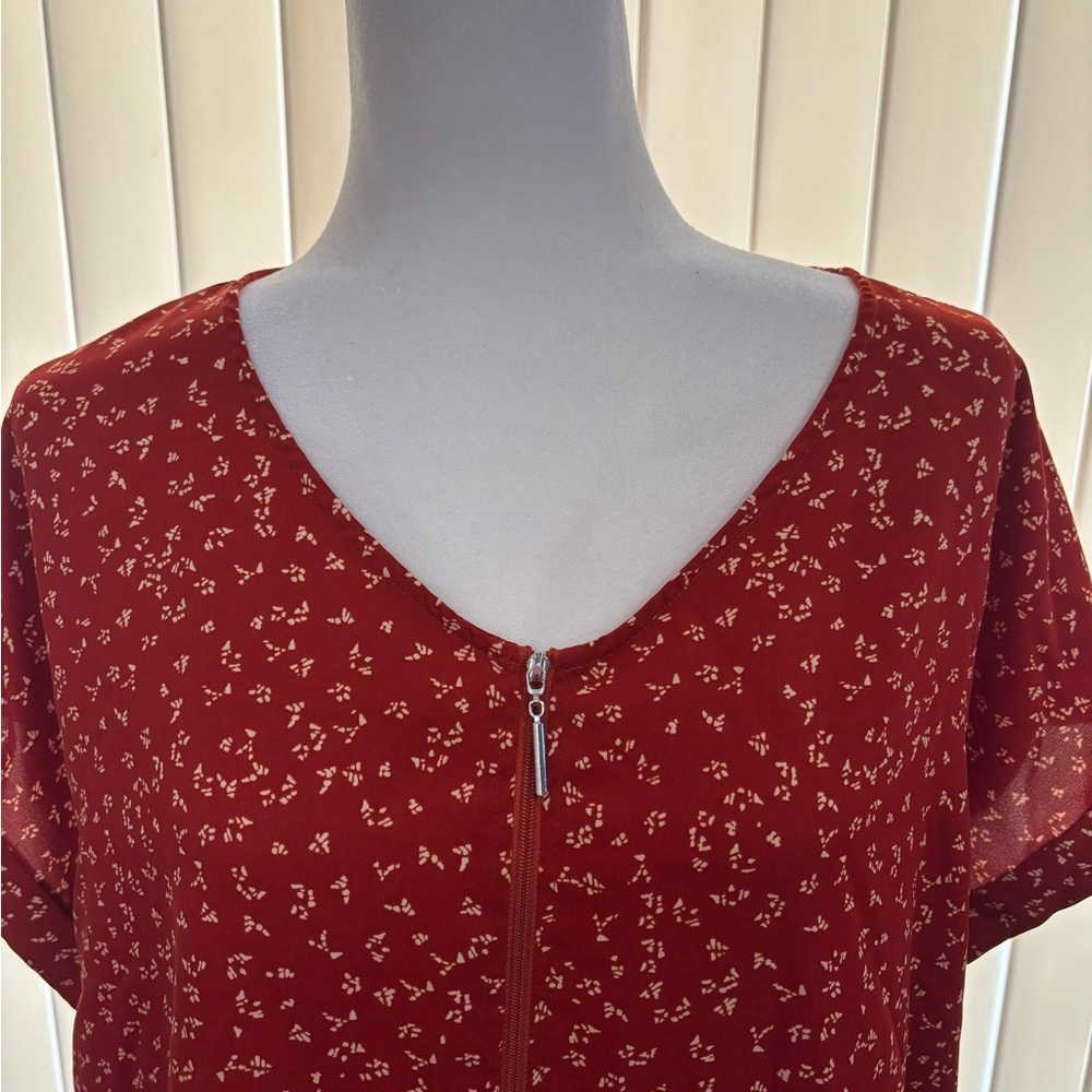 Red Floral Women's Blouse